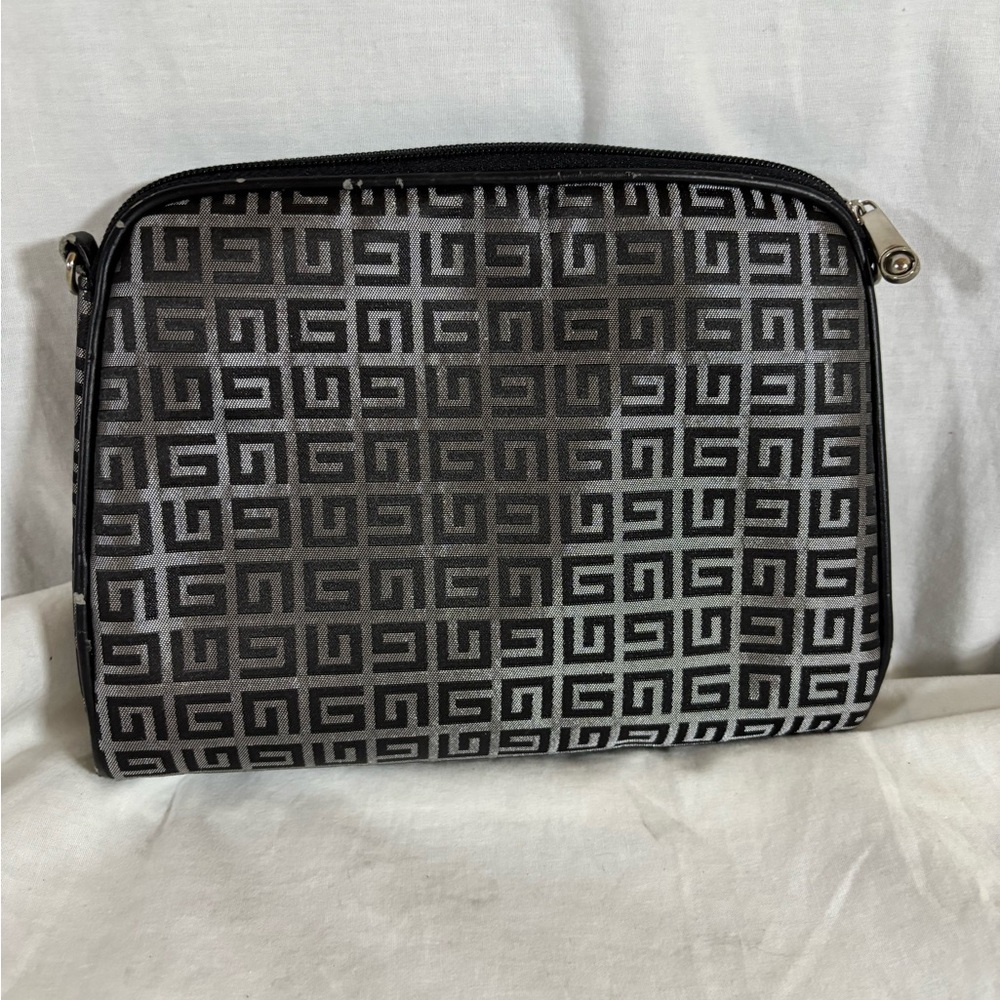 Chic Black And Silver Patterned Pouch - image 2